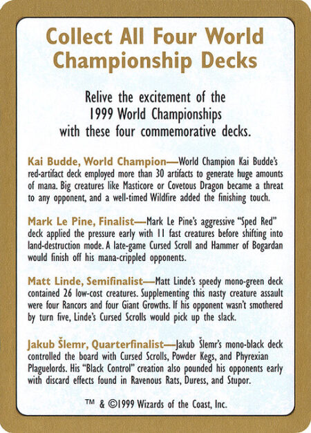1999 World Championships Ad -
