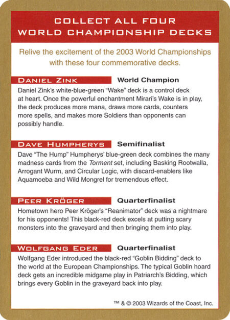 2003 World Championships Ad -