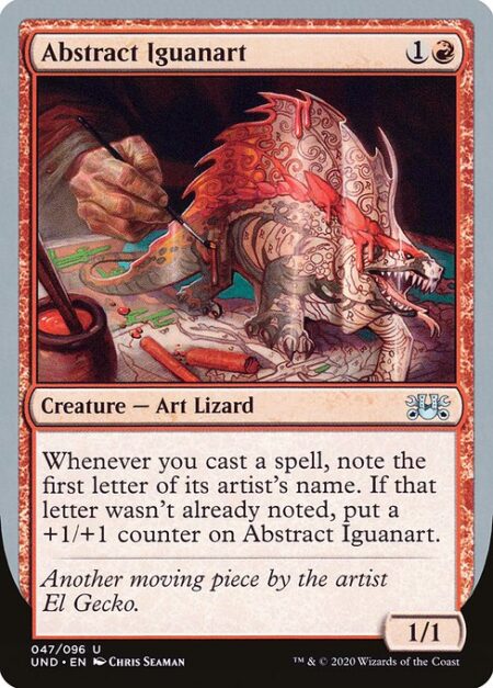 Abstract Iguanart - Whenever you cast a spell