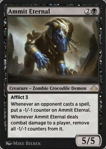 Ammit Eternal - Afflict 3 (Whenever this creature becomes blocked