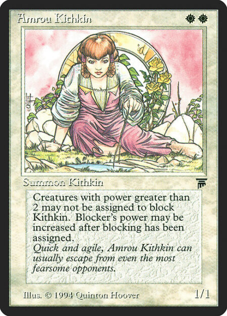 Amrou Kithkin - Amrou Kithkin can't be blocked by creatures with power 3 or greater.