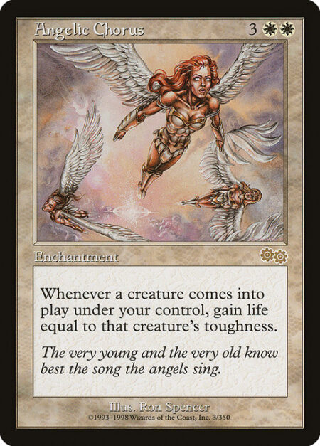 Angelic Chorus - Whenever a creature enters the battlefield under your control