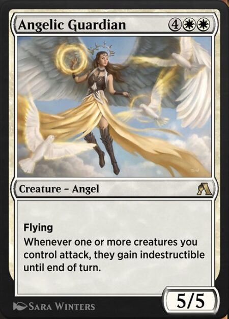 Angelic Guardian - Flying (This creature can't be blocked except by creatures with flying or reach.)
