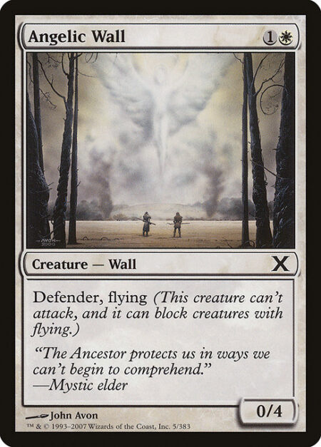 Angelic Wall - Defender (This creature can't attack.)