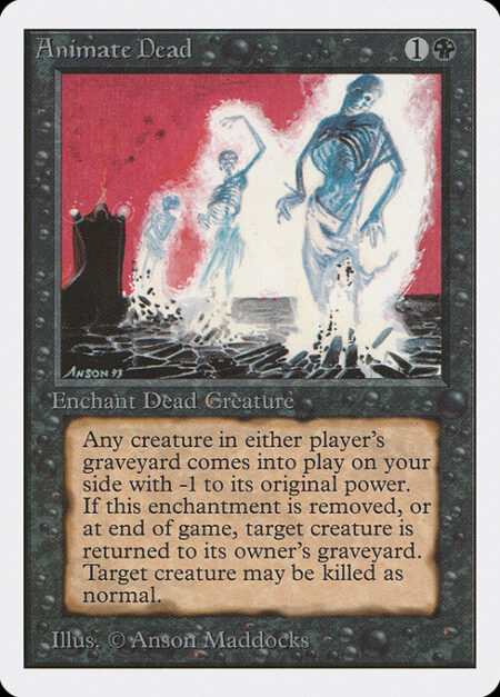 Animate Dead - Enchant creature card in a graveyard