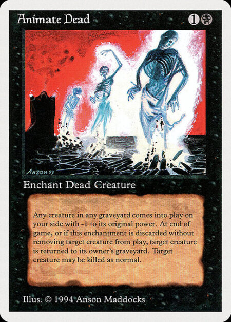 Animate Dead - Enchant creature card in a graveyard
