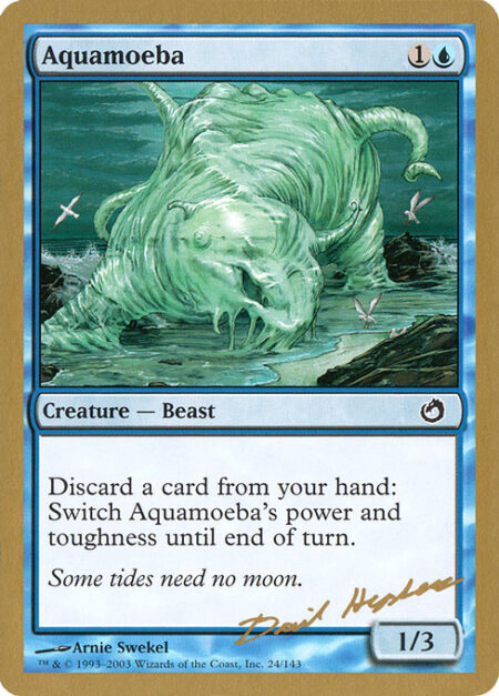Aquamoeba - Discard a card: Switch Aquamoeba's power and toughness until end of turn.