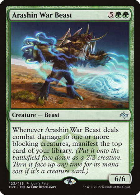 Arashin War Beast - Whenever Arashin War Beast deals combat damage to one or more blocking creatures