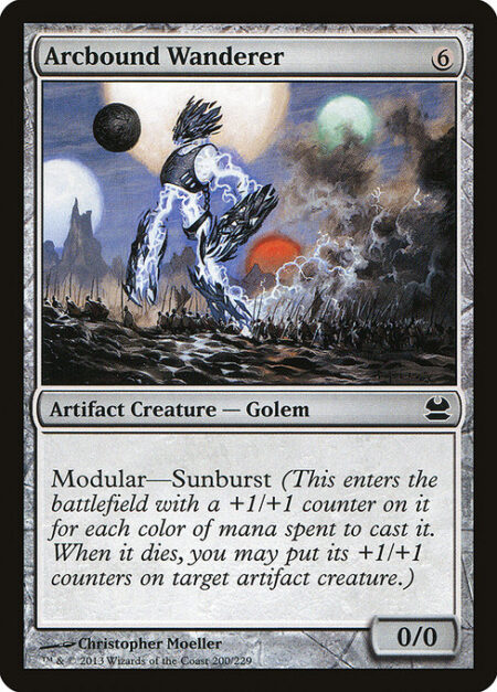 Arcbound Wanderer - Modular—Sunburst (This creature enters the battlefield with a +1/+1 counter on it for each color of mana spent to cast it. When it dies