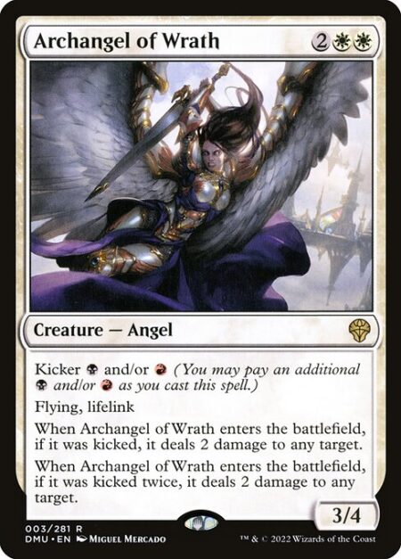 Archangel of Wrath - Kicker {B} and/or {R} (You may pay an additional {B} and/or {R} as you cast this spell.)