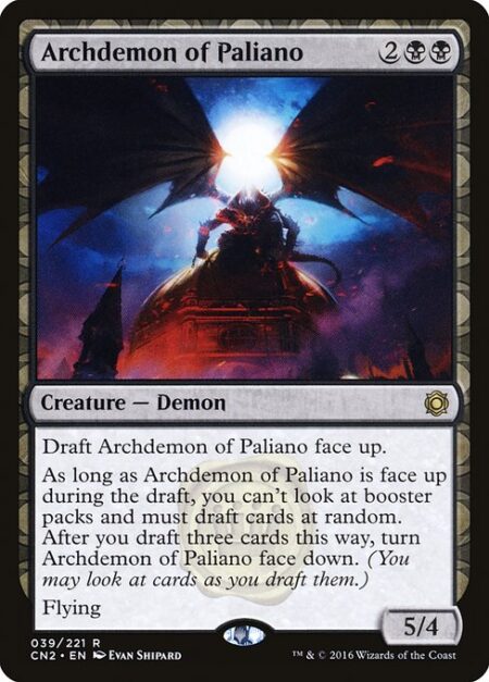 Archdemon of Paliano - Draft Archdemon of Paliano face up.