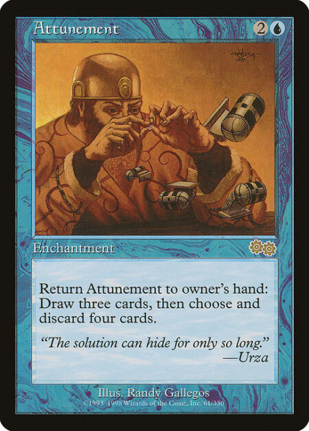 Attunement - Return Attunement to its owner's hand: Draw three cards