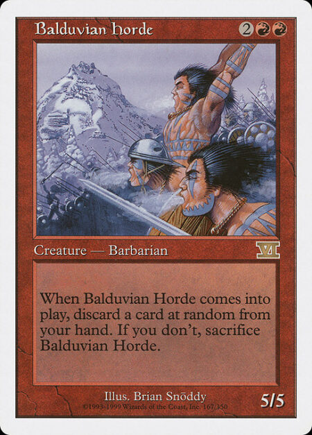 Balduvian Horde - When Balduvian Horde enters the battlefield