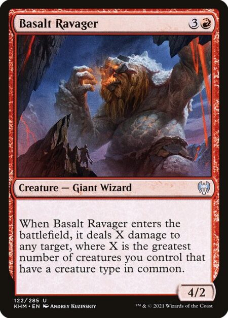 Basalt Ravager - When Basalt Ravager enters the battlefield