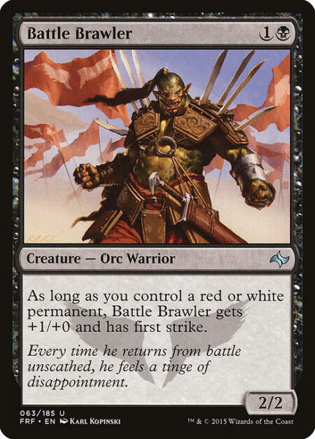 Battle Brawler - As long as you control a red or white permanent