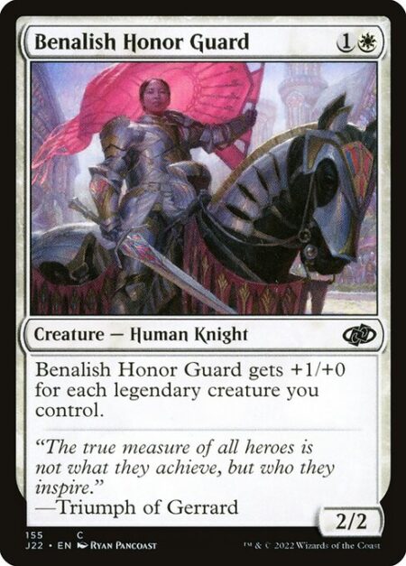 Benalish Honor Guard - Benalish Honor Guard gets +1/+0 for each legendary creature you control.