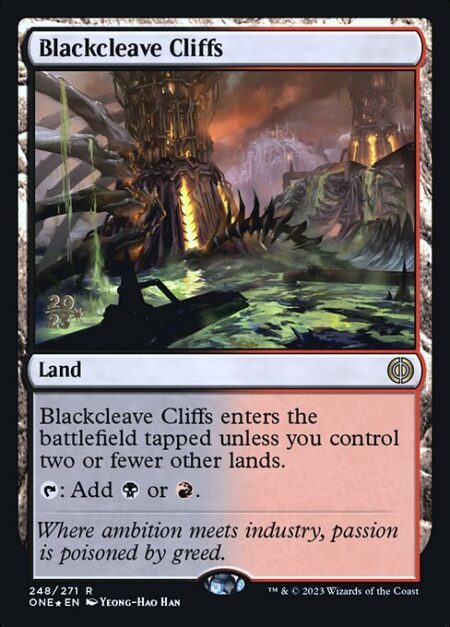 Blackcleave Cliffs - Blackcleave Cliffs enters tapped unless you control two or fewer other lands.