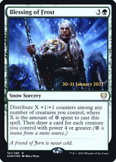 Blessing of Frost - Distribute X +1/+1 counters among any number of creatures you control