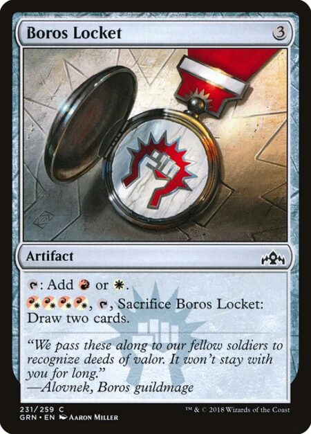 Boros Locket - {T}: Add {R} or {W}.