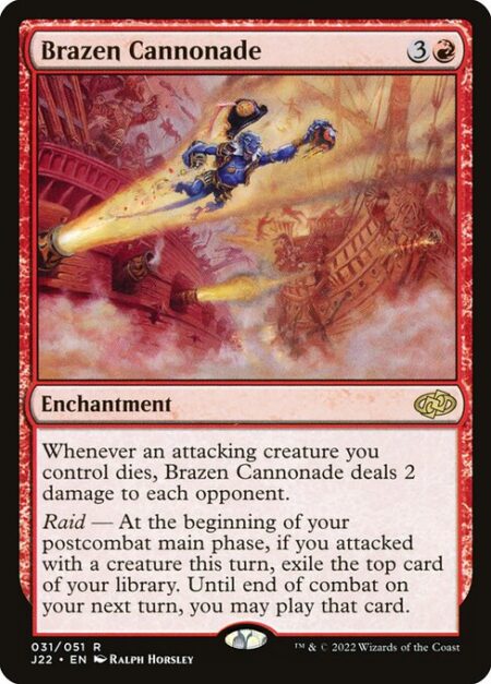 Brazen Cannonade - Whenever an attacking creature you control dies