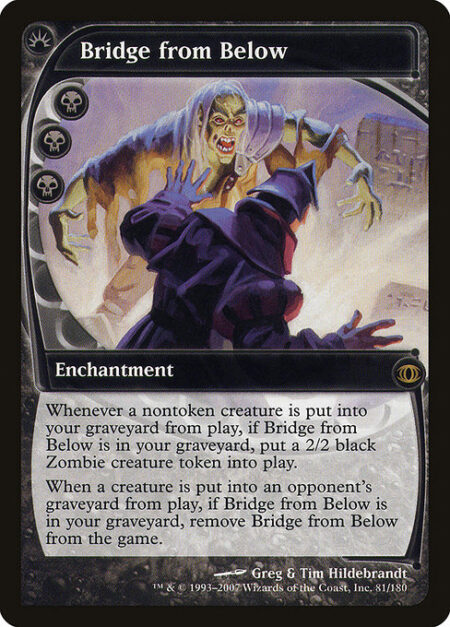 Bridge from Below - Whenever a nontoken creature is put into your graveyard from the battlefield