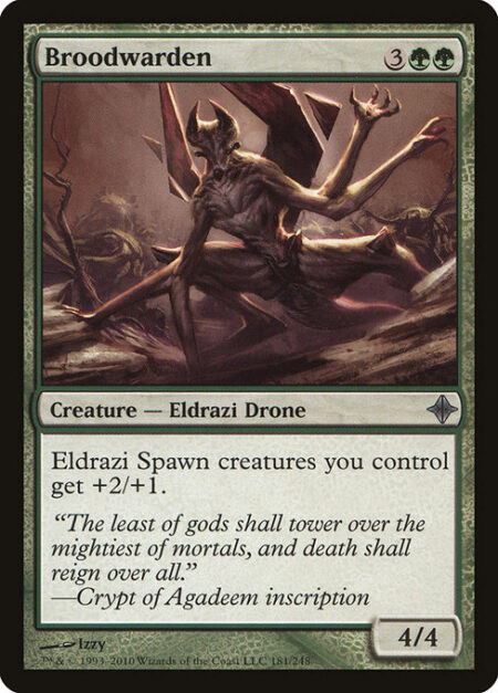 Broodwarden - Eldrazi Spawn creatures you control get +2/+1.