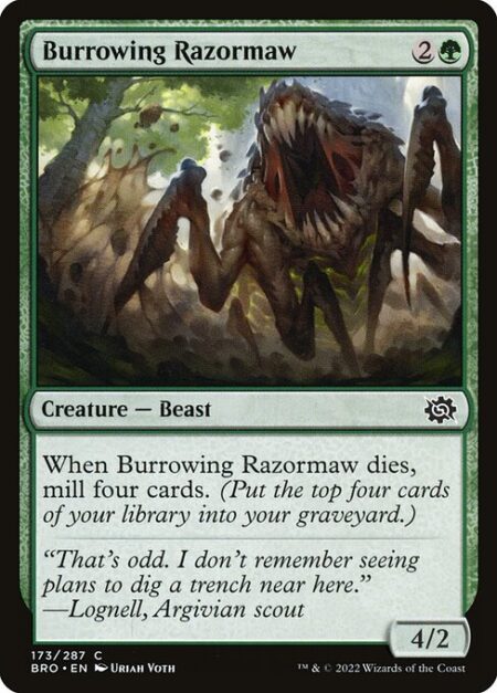 Burrowing Razormaw - When Burrowing Razormaw dies