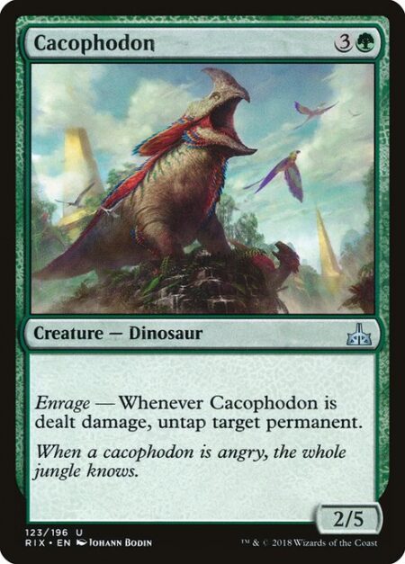 Cacophodon - Enrage — Whenever Cacophodon is dealt damage