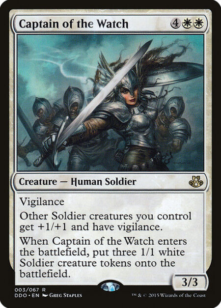 Captain of the Watch - Vigilance (Attacking doesn't cause this creature to tap.)