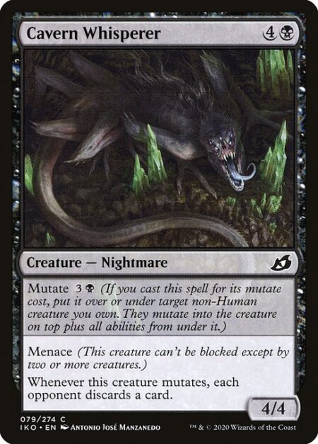 Cavern Whisperer - Mutate {3}{B} (If you cast this spell for its mutate cost