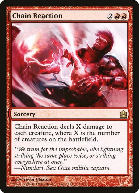 Chain Reaction - Chain Reaction deals X damage to each creature