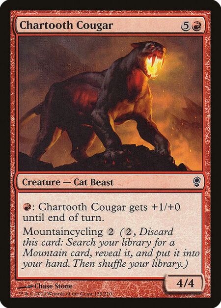 Chartooth Cougar - {R}: Chartooth Cougar gets +1/+0 until end of turn.