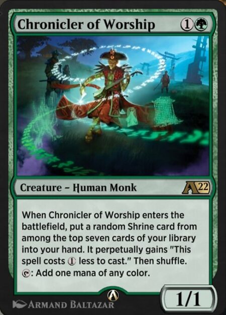 Chronicler of Worship - When Chronicler of Worship enters the battlefield