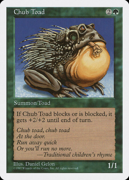 Chub Toad - Whenever Chub Toad blocks or becomes blocked
