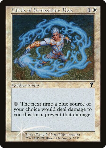 Circle of Protection: Blue - {1}: The next time a blue source of your choice would deal damage to you this turn