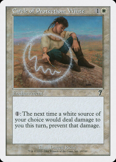 Circle of Protection: White - {1}: The next time a white source of your choice would deal damage to you this turn