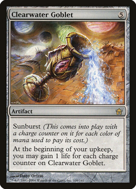 Clearwater Goblet - Sunburst (This enters the battlefield with a charge counter on it for each color of mana spent to cast it.)