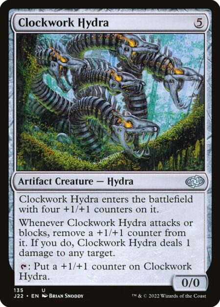 Clockwork Hydra - Clockwork Hydra enters the battlefield with four +1/+1 counters on it.