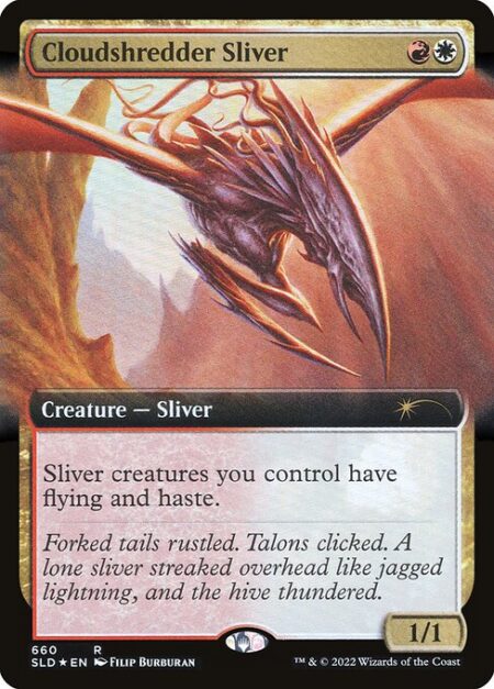 Cloudshredder Sliver - Sliver creatures you control have flying and haste.