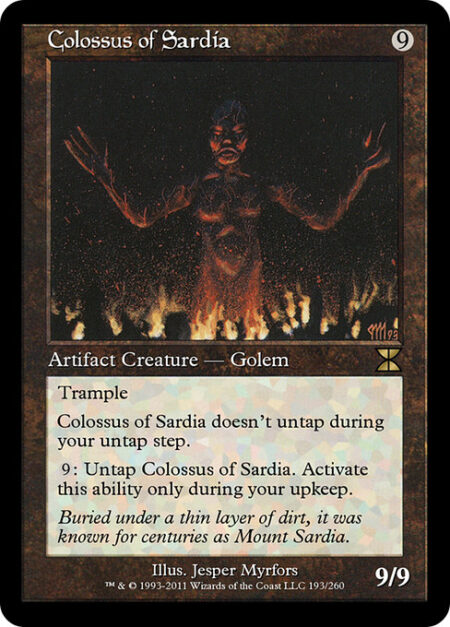 Colossus of Sardia - Trample (This creature can deal excess combat damage to the player or planeswalker it's attacking.)