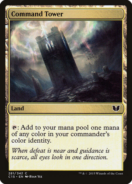 Command Tower - {T}: Add one mana of any color in your commander's color identity.