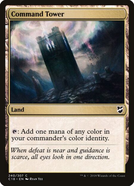 Command Tower - {T}: Add one mana of any color in your commander's color identity.