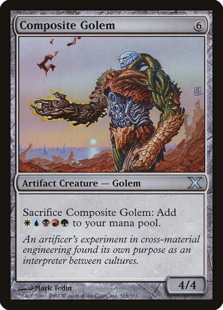 Composite Golem - Sacrifice Composite Golem: Add {W}{U}{B}{R}{G}.