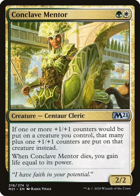 Conclave Mentor - If one or more +1/+1 counters would be put on a creature you control