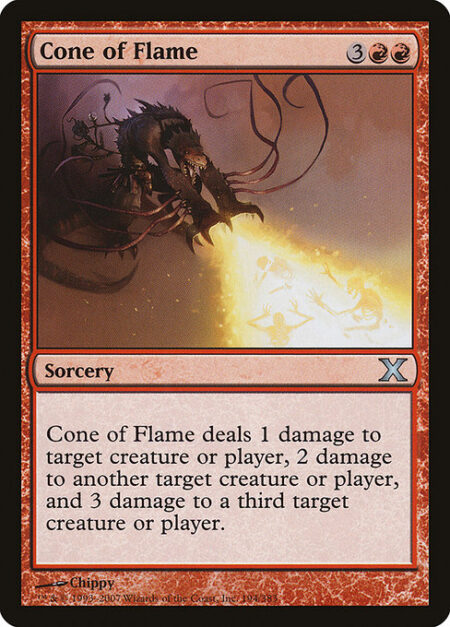 Cone of Flame - Cone of Flame deals 1 damage to any target