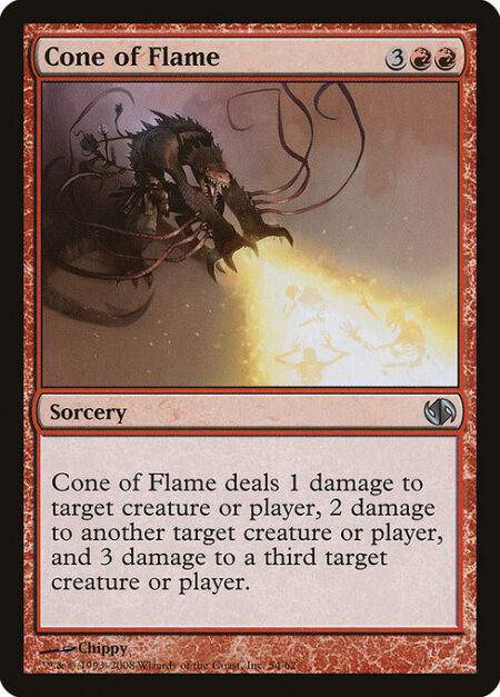 Cone of Flame - Cone of Flame deals 1 damage to any target