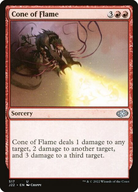 Cone of Flame - Cone of Flame deals 1 damage to any target