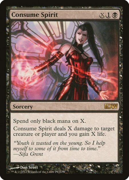 Consume Spirit - Spend only black mana on X.