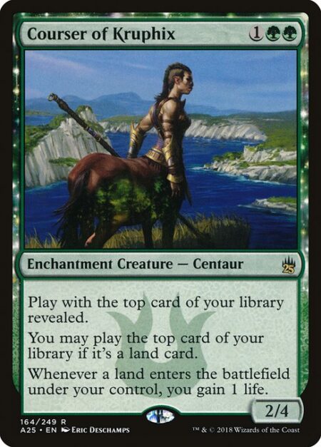 Courser of Kruphix - Play with the top card of your library revealed.