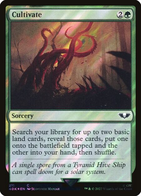 Cultivate - Search your library for up to two basic land cards